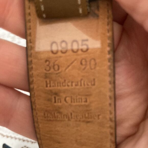 Tasso Elba Black Croc Embossed Italian Leather Bronze Color Buckle Men’s 36 - Picture 4 of 10